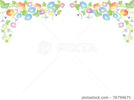 Watercolor-style morning glory background material Scandinavian watercolor frame ivy vine Watercolor-style morning glory background material Scandinavian watercolor frame ivy vine 76794675