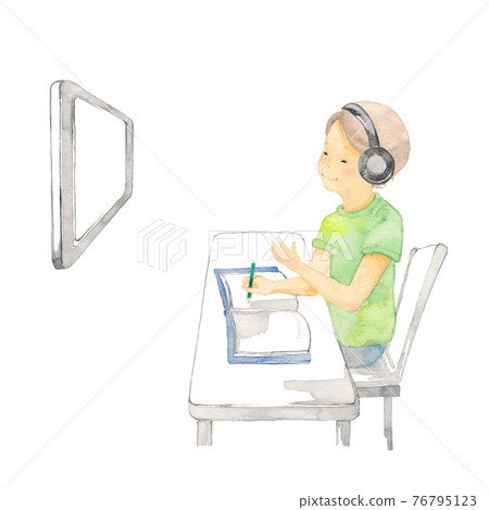 Children studying, online learning Children studying, online learning 76795123