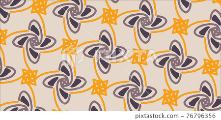 橙色復古無縫矢量圖 76796356