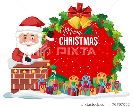 Isolated Merry Christmas banner 76797062