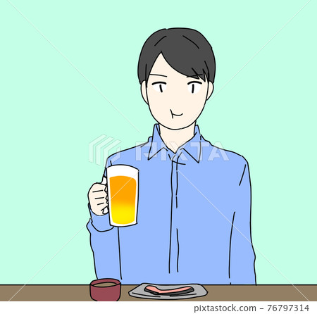 A man who drinks silently 76797314