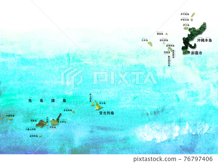 有沖繩的地圖文字 76797406