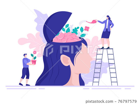 Mental Health Due To Psychology, Depression, Loneliness, Illness, Brain Development, or Hopelessness. Psychotherapy And Mentality Healthcare. Illustration Mental Health Due To Psychology, Depression, Loneliness, Illness, Brain Development, or Hopelessness. Psychotherapy And Mentality Healthcare. Illustration 76797579