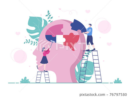 Mental Health Due To Psychology, Depression, Loneliness, Illness, Brain Development, or Hopelessness. Psychotherapy And Mentality Healthcare. Illustration Mental Health Due To Psychology, Depression, Loneliness, Illness, Brain Development, or Hopelessness. Psychotherapy And Mentality Healthcare. Illustration 76797580