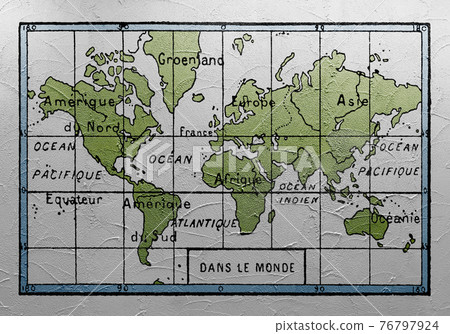 An old map of France drawn on a trowel plastered wall An old map of France drawn on a trowel plastered wall 76797924