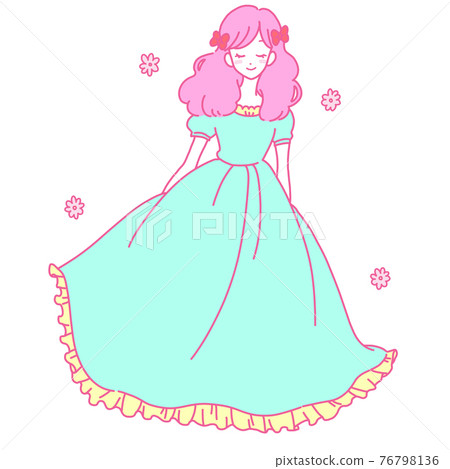 A woman in her dress 76798136
