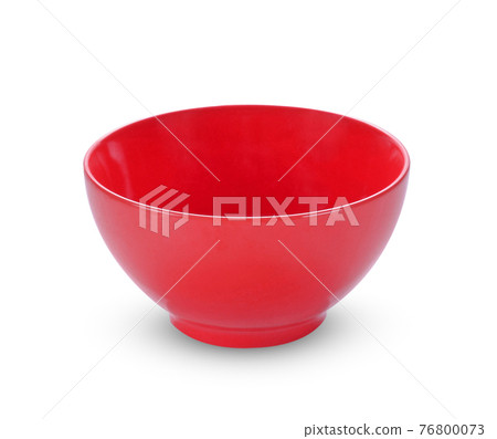red bowl isolated on white background 76800073