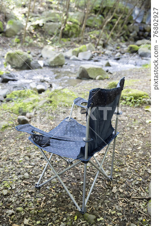 Outdoor chair solo camp chairing image placed on the riverbank 76802927