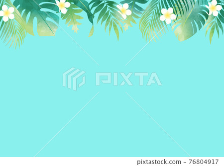 Vector illustration frame background of some kinds of summer plant leaves and blue sky Vector illustration frame background of some kinds of summer plant leaves and blue sky 76804917