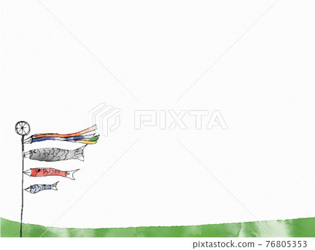 Carp streamer watercolor background Carp streamer watercolor background 76805353