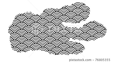 日式雲海波紋圖案圖標 76805355