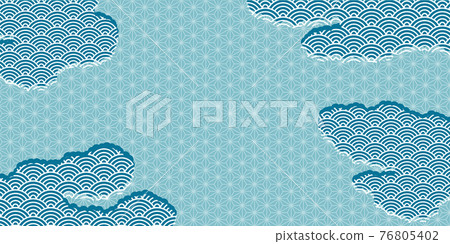 Japanese pattern ripples sea of clouds pattern background 76805402