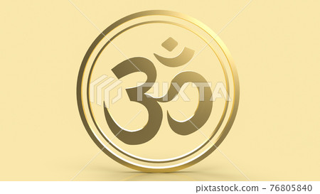 The hindu ohm or om gold for religion concept 3d rendering The hindu ohm or om gold for religion concept 3d rendering 76805840