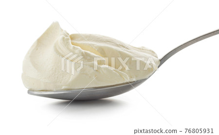 spoon of cream cheese spoon of cream cheese 76805931