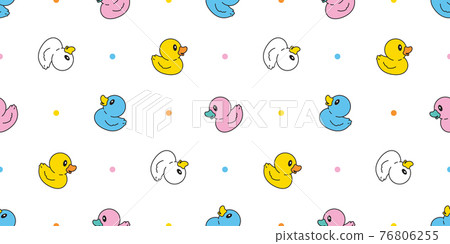 duck seamless pattern rubber duck bathroom shower toy chicken bird vector pet scarf isolated cartoon animal tile wallpaper repeat background doodle illustration design 76806255