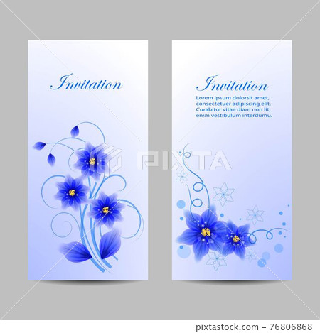 Set of vertical banners with beautiful flowers 76806868