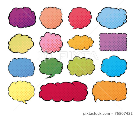 Speech balloon manga comic set 76807421