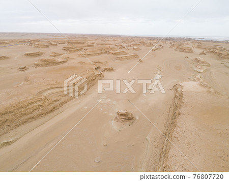 Yardang landform landscape in west of china Yardang landform landscape in west of china 76807720