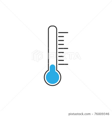 Thermometer with high temperature icon flat style Vector Image