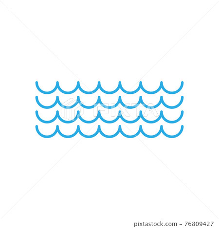 Wave icon on white background. Vector illustrations. Flat design. Wave icon on white background. Vector illustrations. Flat design. 76809427