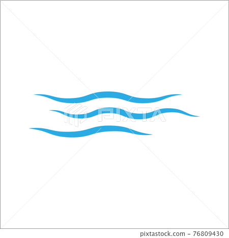 Wave icon on white background. Vector illustrations. Flat design. Wave icon on white background. Vector illustrations. Flat design. 76809430