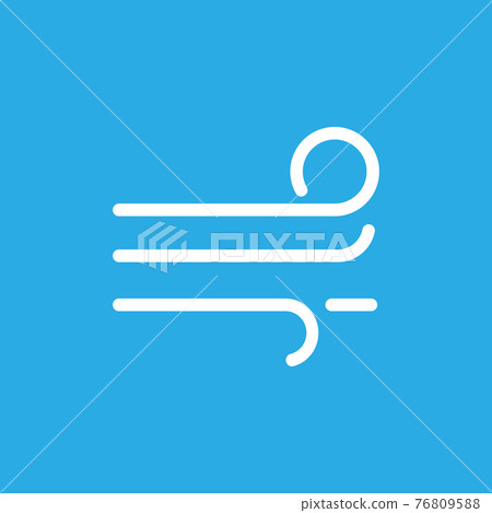Blowing wind icon. Vector illustration, flat design. 76809588