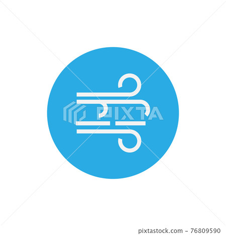 Blowing wind icon. Vector illustration, flat design. 76809590