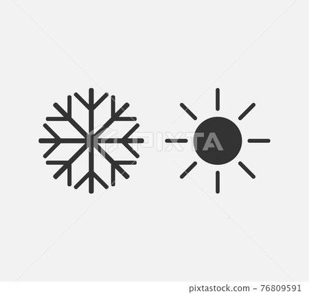 Hot, cold icon. Vector illustration, flat design. Hot, cold icon. Vector illustration, flat design. 76809591
