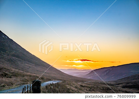 Winter sunset at the Glenveagh National Park in County Donegal - Ireland 76809999