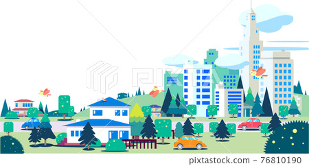 Green city and cityscape Green city and cityscape 76810190