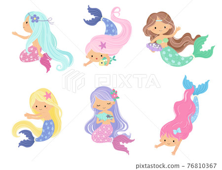 Six different movements of the mermaid 76810367