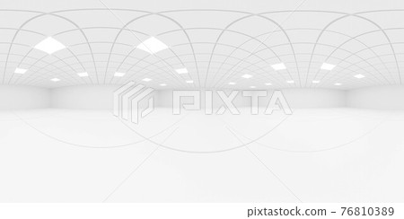 Spherical 360 degrees panorama projection interior empty room in modern building 3d render illustration vr hdri hdr style 76810389