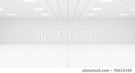 empty white modern architecture room office interior 3d render illustration 76810390