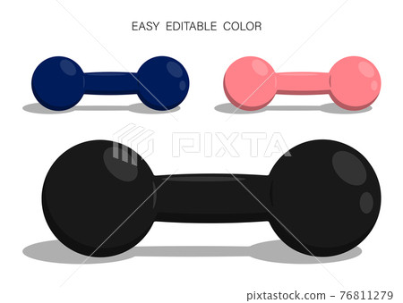 black and colored sports dumbbell. Healthy lifestyle, fitness in gym. Realistic vector black and colored sports dumbbell. Healthy lifestyle, fitness in gym. Realistic vector 76811279