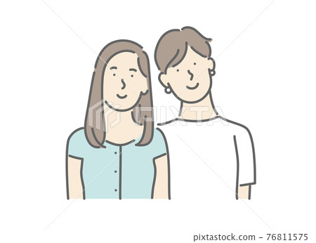 Image illustration material of a couple of women 76811575