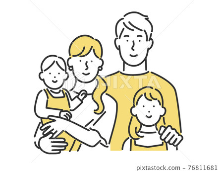 Image illustration material of the shape of the family of the child-rearing household 76811681