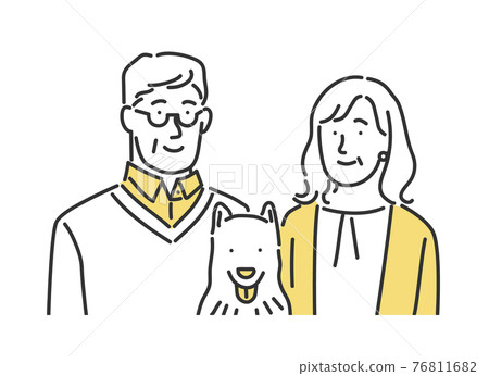 Image illustration material of the shape of the family of the senior generation 76811682