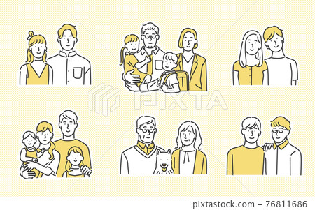 Image illustration material of various family shapes 76811686