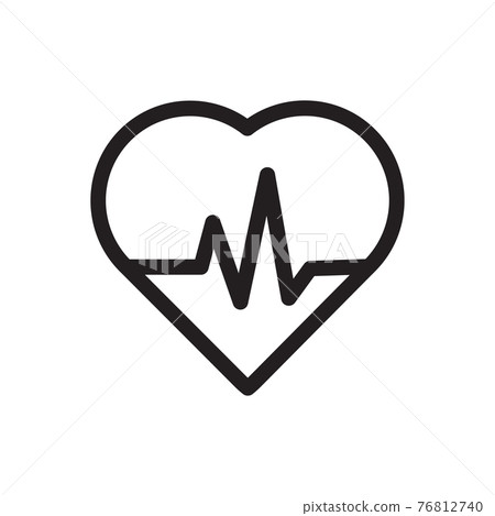 Heartbeat pulse outline icon vector health medical concept for graphic design, logo, web site, social media, mobile app, ui illustration 76812740
