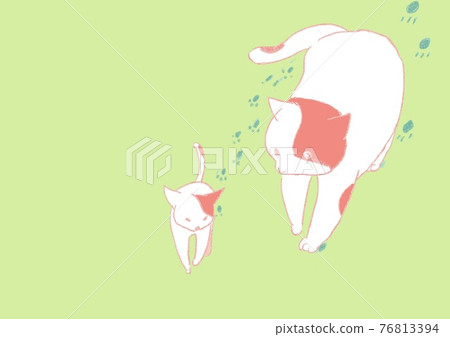 Buchi 的父母貓在看小貓（黃綠色） 76813394