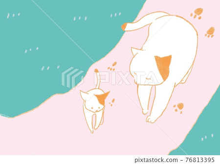 Buchi 的父母貓在看小貓（綠色） 76813395