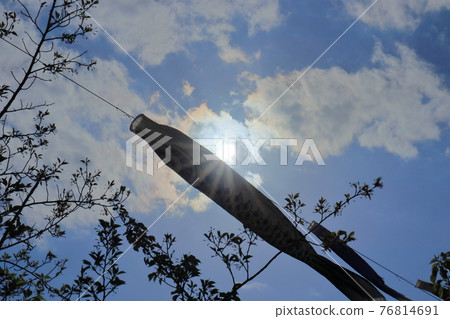Blue sky and carp streamers 76814691