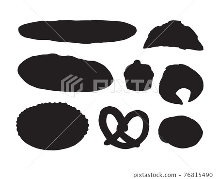 Vector set of bakery bread and buns silhouette Vector set of bakery bread and buns silhouette 76815490