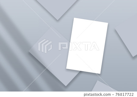 Realistic mockup branding business cards template with shadow on a light grey background. Flat lay, top view. Realistic mockup branding business cards template with shadow on a light grey background. Flat lay, top view. 76817722