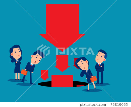 Looking at the arrow symbol falling. Business vector style Looking at the arrow symbol falling. Business vector style 76819065