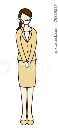 Suit business woman pose simple mask Suit business woman pose simple mask 76819237