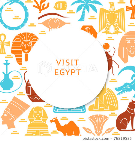 Visit Egypt concept background in flat style Visit Egypt concept background in flat style 76819585