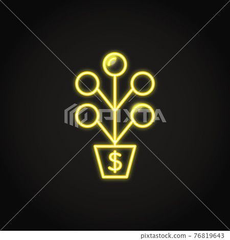 Money tree icon set in flat and line style Money tree icon set in flat and line style 76819643