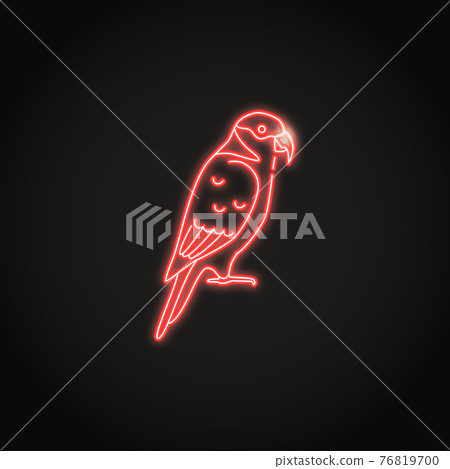 Lory parrot icon in glowing neon style 76819700