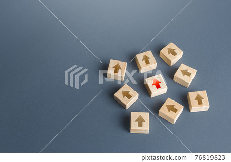 Only correct red arrow in disorder array. New strategies and solutions. Leadership qualities. Follow original path, follow the original source and canons. Restoring order and discipline. Set a goal Only correct red arrow in disorder array. New strategies and solutions. Leadership qualities. Follow original path, follow the original source and canons. Restoring order and discipline. Set a goal 76819823